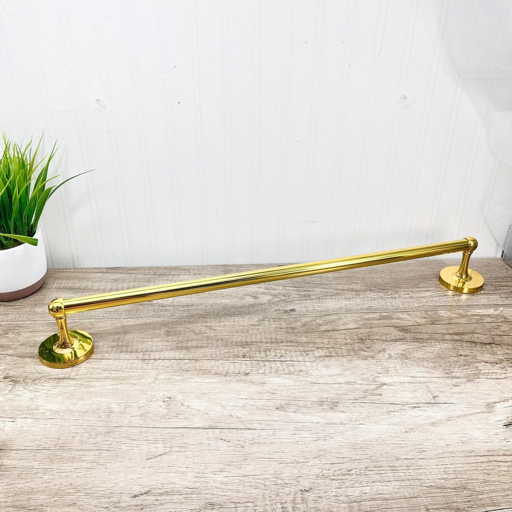 Gold Hollywood Regency Towel Holder - Vintage Brass Hand Towel Rod